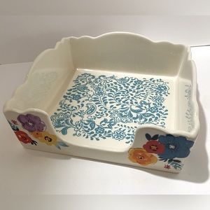 Pioneer Woman Floral "Flea Market" Napkin Holder Ceramic Stoneware